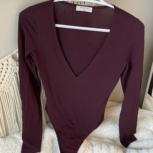 Babaton maroon bodysuit XS